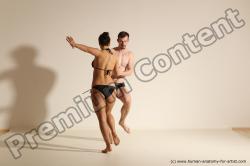 Underwear Woman - Man White Average Short Brown Dancing Dynamic poses Academic